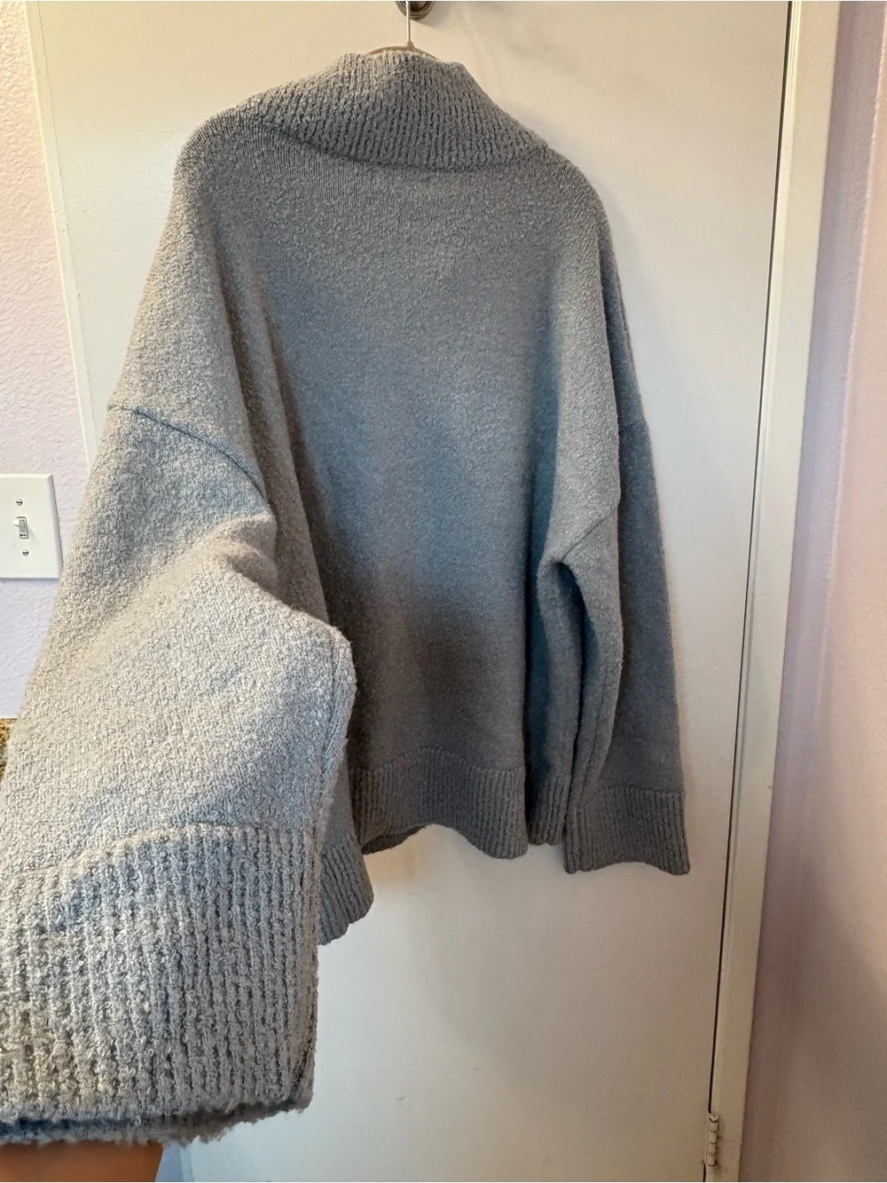 XL Lillusory Half-Zip Funnel Neck Sweater - Gray PTP 29-26/L 30